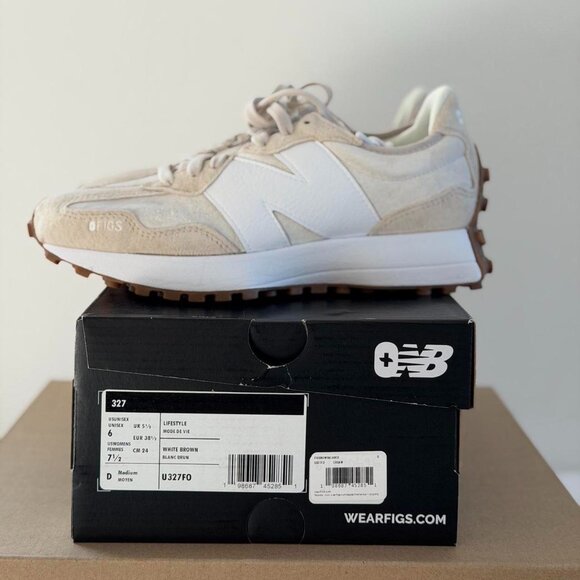 Figs New Balance 327 in Cream, Size 7.5 - Picture 12 of 12